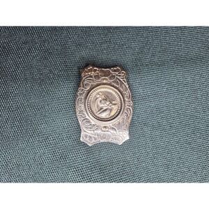 Vintage Horse Head Coin Centerpiece Nickel Silver Shield Belt Buckle